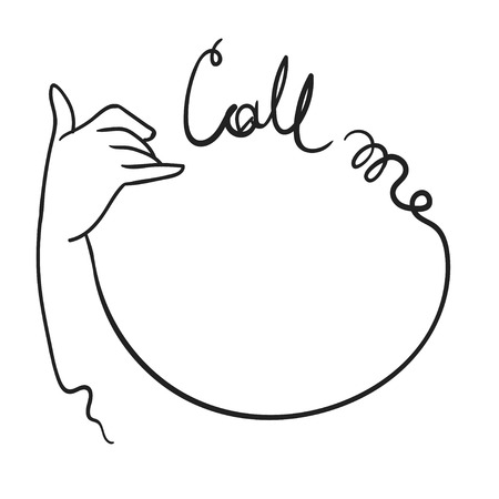 Call me sign with elegant womans hand vector sketchのイラスト素材
