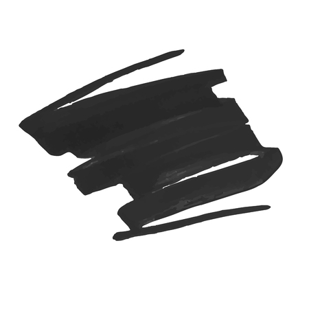 Black brush stroke element isolated in white background.のイラスト素材