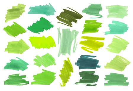 Color highlight stripes, banners drawn with japan markers. Stylish highlight elements for design. Vector marker stroke, spots bright colorの写真素材