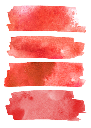Blood splatter painted vector isolated on white for halloween design. Red dripping blood drop watercolorのイラスト素材