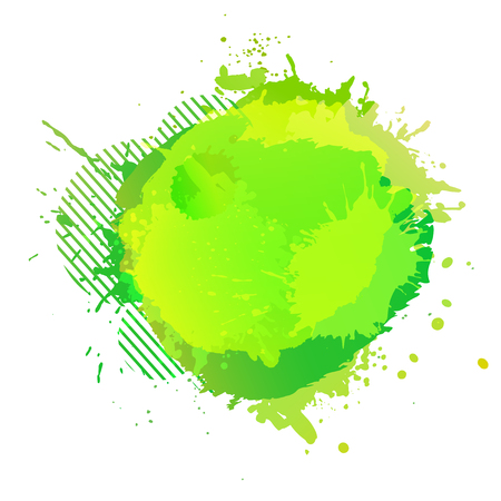 Yellow green digital watercolor splash vector painted banner backgroundのイラスト素材