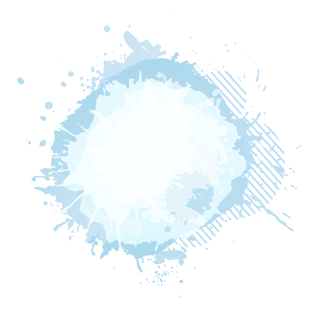 Winter sale vector banner template with painted white blue snowflake background, snow circle watercolor elements for winter sale typography. Vector illustrationの写真素材