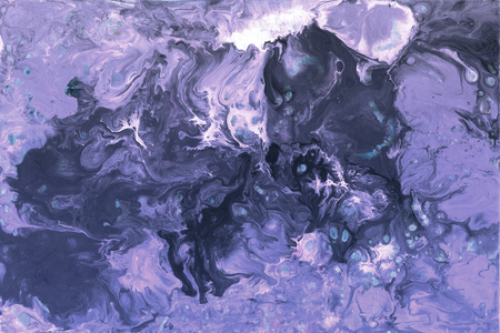 Abstract purple paint background. Acrylic pour texture with marble patternの写真素材