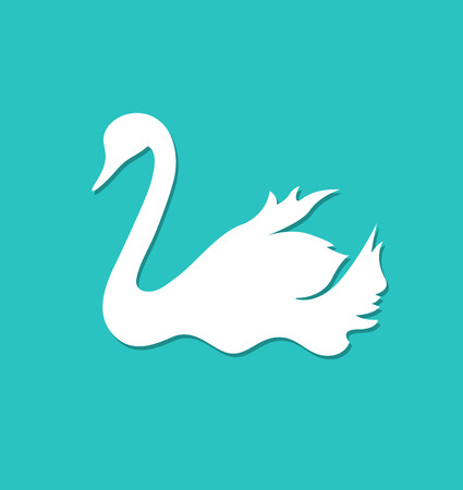 Swan continuous one line vector drawing.の写真素材
