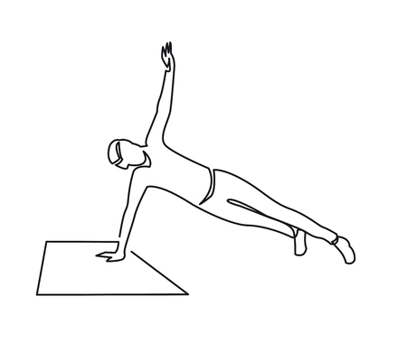 Male gymnast continuous one line vector drawingの写真素材