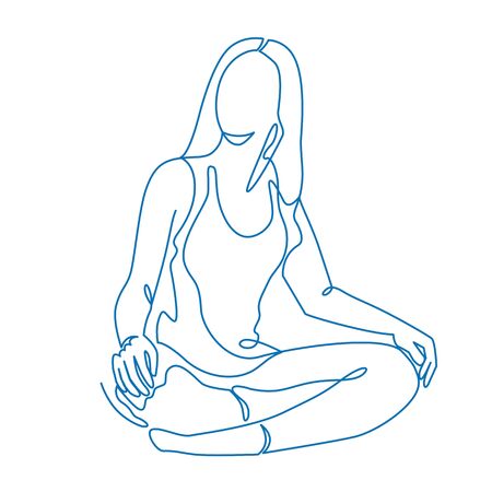 Meditation Training Thin Line Vector Icon Isolated on the Whiteのイラスト素材