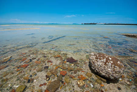 clear sea water blurred  pierの写真素材