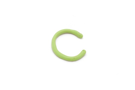 clay alphabet kid hand writing style for cute wordsの写真素材