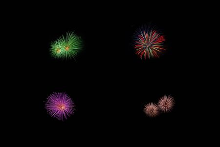 beautiful fireworks at chiangmai thailand new year 2011 celebrationの写真素材