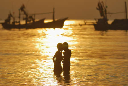 silhouette view activityの写真素材