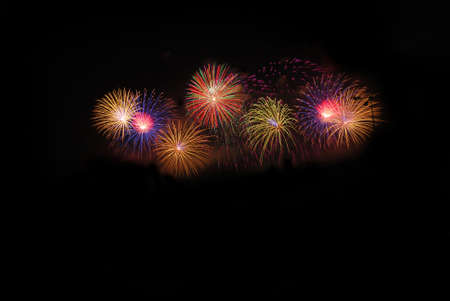 beautiful fireworks at chiangmai thailand new year 2011 celebrationの写真素材