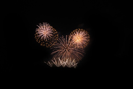 beautiful fireworks at chiangmai thailand new year 2011 celebrationの写真素材