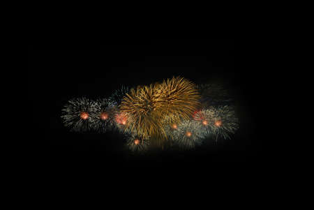 beautiful fireworks at chiangmai thailand new year 2011 celebrationの写真素材