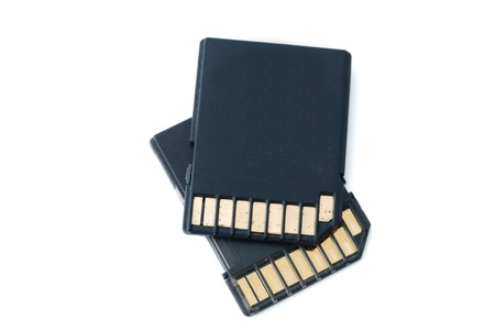 two sd cards isolated on thite background