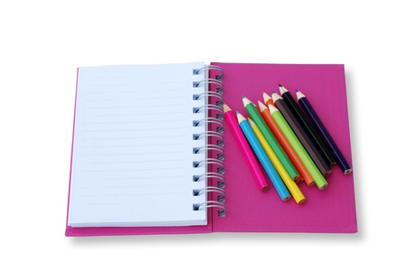 blank notebook isolated on thite backgroundの写真素材