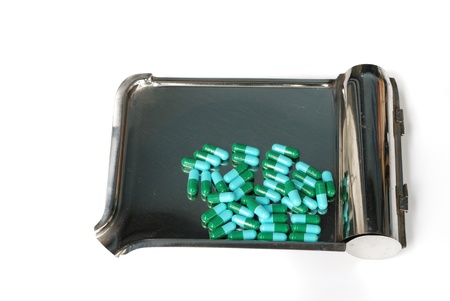 pattern of antibiotic capsule close up viewの写真素材