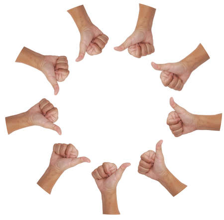 circle of thumb abstract isolated on white backgroundの写真素材