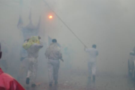PHUKET, THAILAND - OCTOBER,2010 - participant picture in caravan of phuket vegetarian festival in Phuket province, Thailand. The   very famous vegetarian festival of THAILAND.のeditorial素材