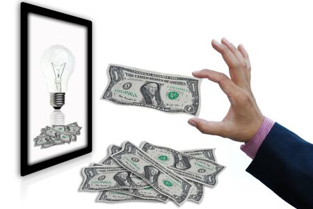 art work of business concepts make money from technology
