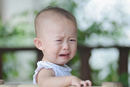 portrait of one year old asian girl.の写真素材