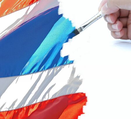artwork of painting with the thai flag.の写真素材