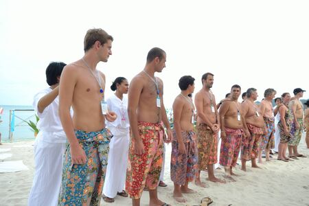 KO SAMUI, THAILAND - AUGUST 25: World record of Thailand spa at ko samui  on August 25,2011 
in Ko Samui island, Thailand. There are 250 therapist simultaneous massages for world record.のeditorial素材