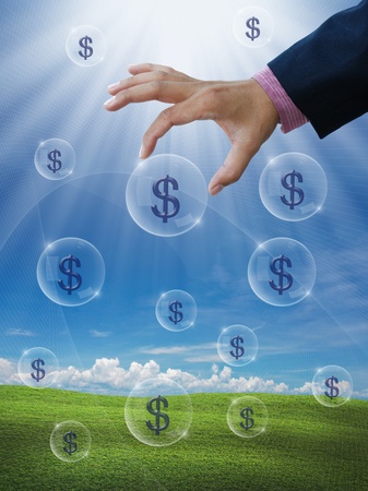 an idea for make money with business hand and dollar sign. an idea for make money with business hand and dollar sign.
