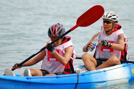 KO SAMUI, THAILAND - SEPTEMBER 17: The ibis Koh Samui Trophy 2011 International Adventure Race and Fun Run at ko samui on September 17,2011 in Ko Samui island, Thailand. The international Amazing Thailand Adventure Race.のeditorial素材