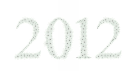 number made from tranparent leave on white background.