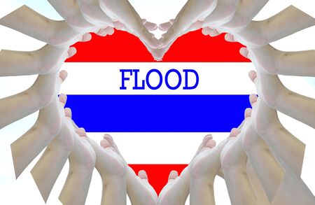 Artwrok for idea flood in Thailand.の写真素材