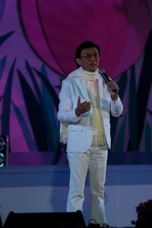 CHIANGRAI, THAILAND - DECEMBER 25: Unidentified master of ceremonies during the "miss chiangrai contest 2011" at Chiangrai province on December 25, 2011 in Chiangrai, Thailand.のeditorial素材