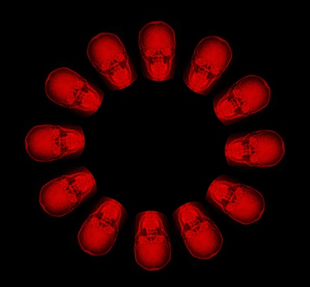 Idea from x ray image on black background.の写真素材