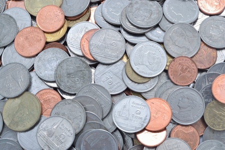 Thai coin background close up view.の写真素材