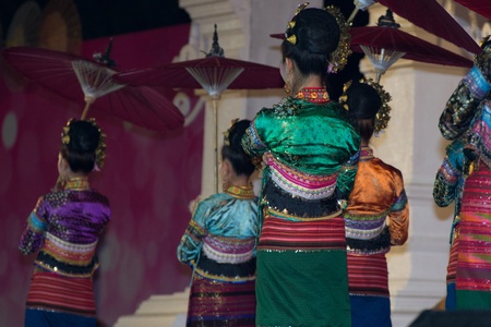 CHIANGMAI, THAILAND - JANUARY 3: Unidentified thai lanna style classical dance show during the miss...