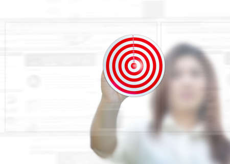 business concept with business person , modern style, On red target.の写真素材