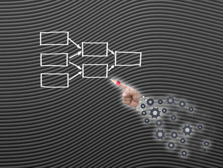 business concept on Dark curve line background.の写真素材