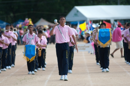 KO SAMUI - JULY 19: Paraders from various local school in action during Sport Day on July 18-21, 2012 in Ko samui, Thailand.のeditorial素材