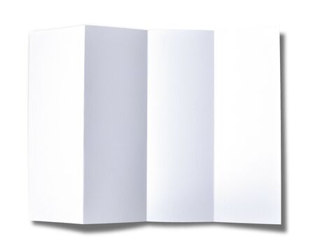 Simple folded white blank paper on background.の写真素材