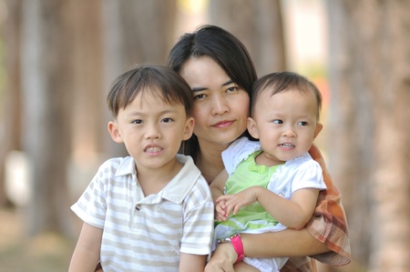 Family portrait in the park の写真素材