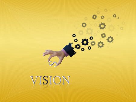 Abstract ideas of mechanical hand with business word.の写真素材