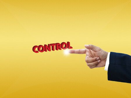 business hand selecting business icon on golden gradient background.の写真素材