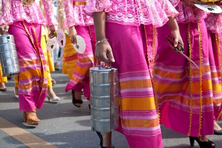 NAKHON SRI THUMMARAT - OCTOBER 14: "NGAN DUAN SIB" Traditional of buddhist festival; Unidentified people participate at the festival on October 14, 2012 in nakhon sri thummarat, Thailand.のeditorial素材