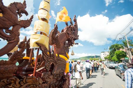 KO SAMUI - NOVEMBER 8: "NGAN DUAN SIB" Traditional of buddhist festival; Decorations of the parade on November 8, 2012 in ko samui surat thani, Thailand.のeditorial素材