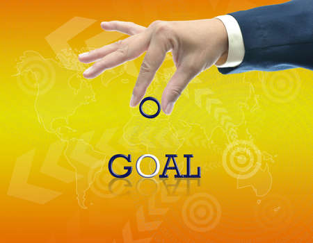 art work of business hand with the word.の写真素材