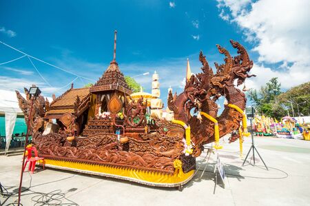 KO SAMUI - NOVEMBER 15: NGAN DUAN SIB Traditional of buddhist festival; Decorations of the parade on...