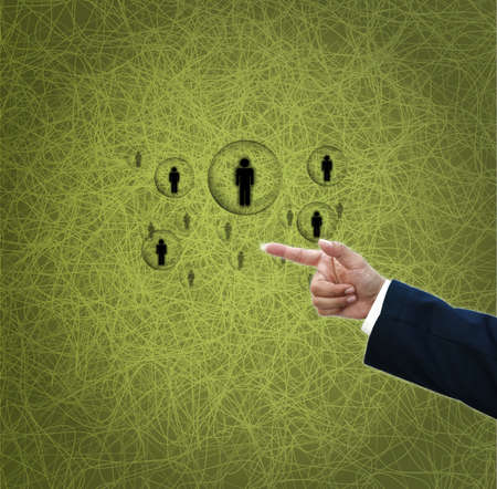 Business ideas on green abstract background.