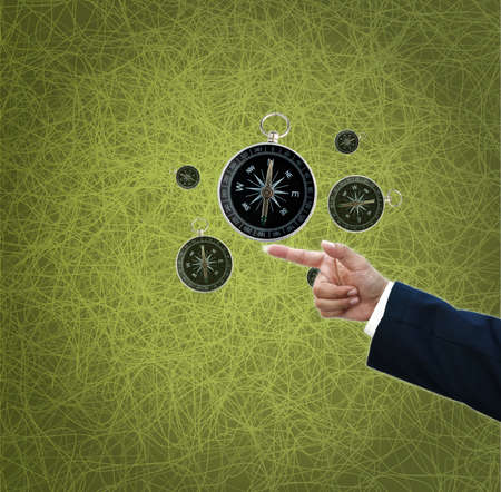 Business ideas on green abstract background.の写真素材