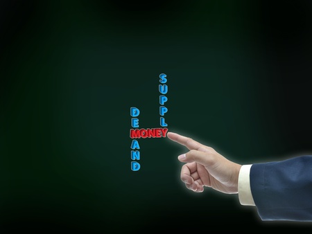 Business idea on chalk board background.