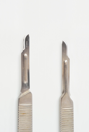 Medical instruments on white background.の写真素材