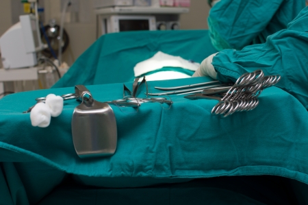 Classic cesarean section in the operating theater.のeditorial素材